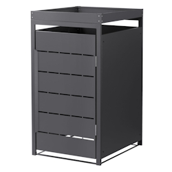 ML-Design Mülltonnenbox 1er mit Pflanzdach, Anthrazit, Stahl, wetterfest – Verkleidung für 1 Tonne à 240 L mit Tür, 68×80×124 cm Image