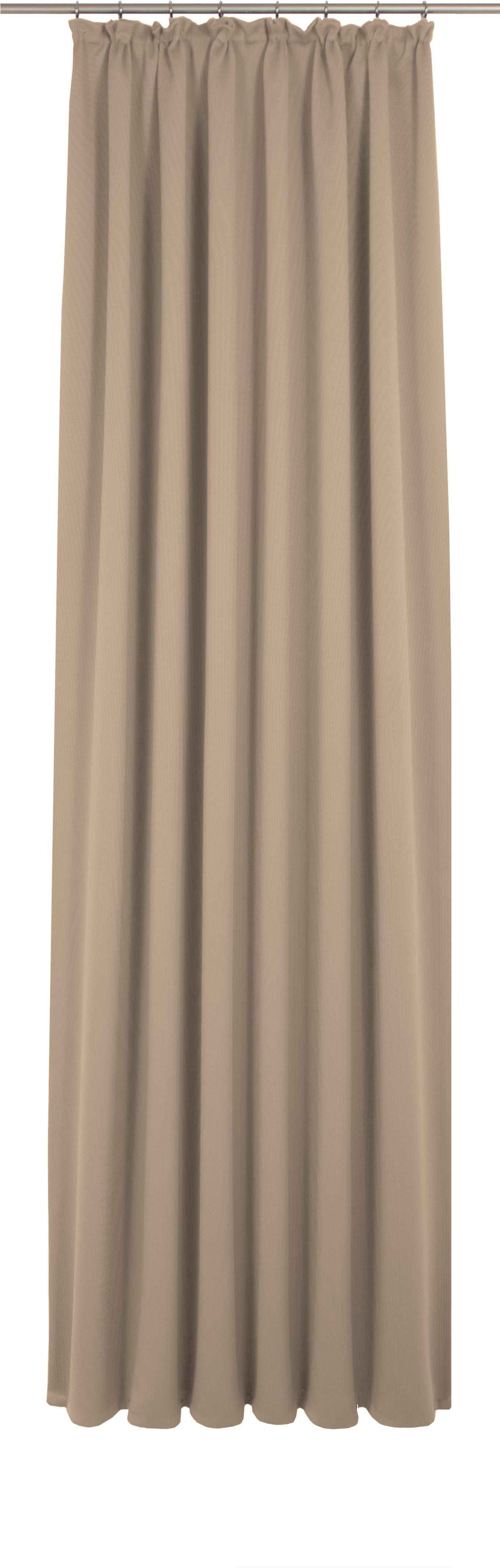 Vorhang ADAM "Uni Collection", braun (hellbraun, deutsch (de), englisch (en), finnisch (fi), französisch (fr)), B:142cm H:215cm, Jacquard, Baumwolle (Bio-Baumwolle), Gardinen, aus 100% Bio-Baumwolle Image
