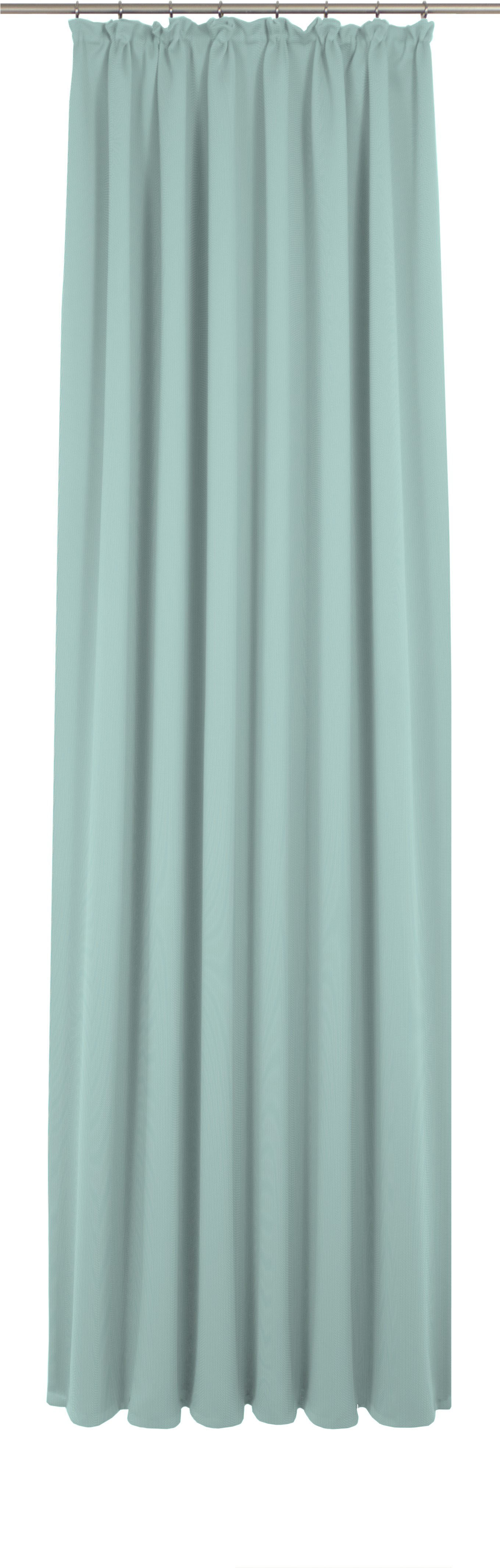 Vorhang ADAM "Uni Collection", blau (helltürkis, deutsch (de), englisch (en), finnisch (fi), französisch (fr)), B:142cm H:275cm, Jacquard, Baumwolle (Bio-Baumwolle), Gardinen, aus 100% Bio-Baumwolle Image