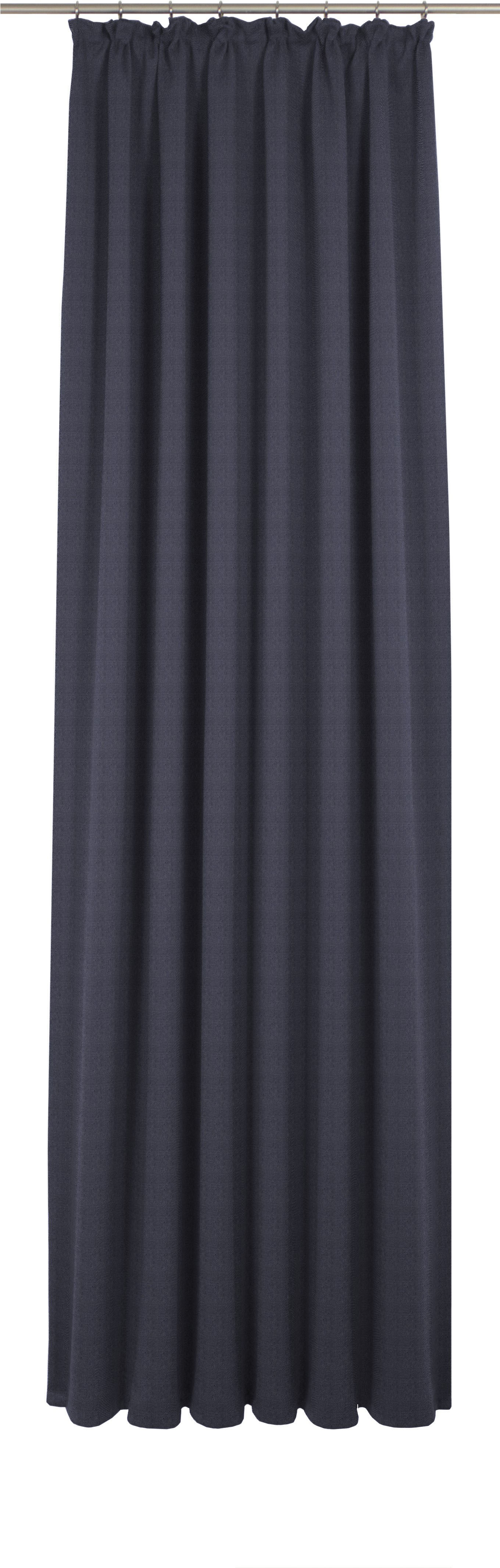 Vorhang ADAM "Uni Collection", blau (dunkelblau), B:142cm H:155cm, Jacquard, Baumwolle (Bio-Baumwolle), Gardinen, aus 100% Bio-Baumwolle Image