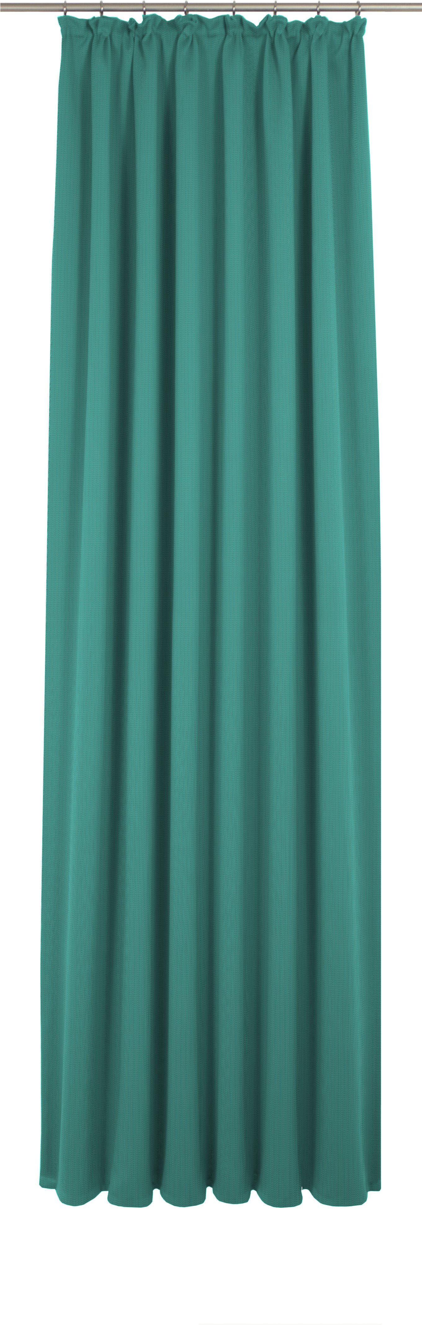 Vorhang ADAM "Uni Collection", blau (petrol), B:142cm H:165cm, Jacquard, Baumwolle (Bio-Baumwolle), Gardinen, aus 100% Bio-Baumwolle Image
