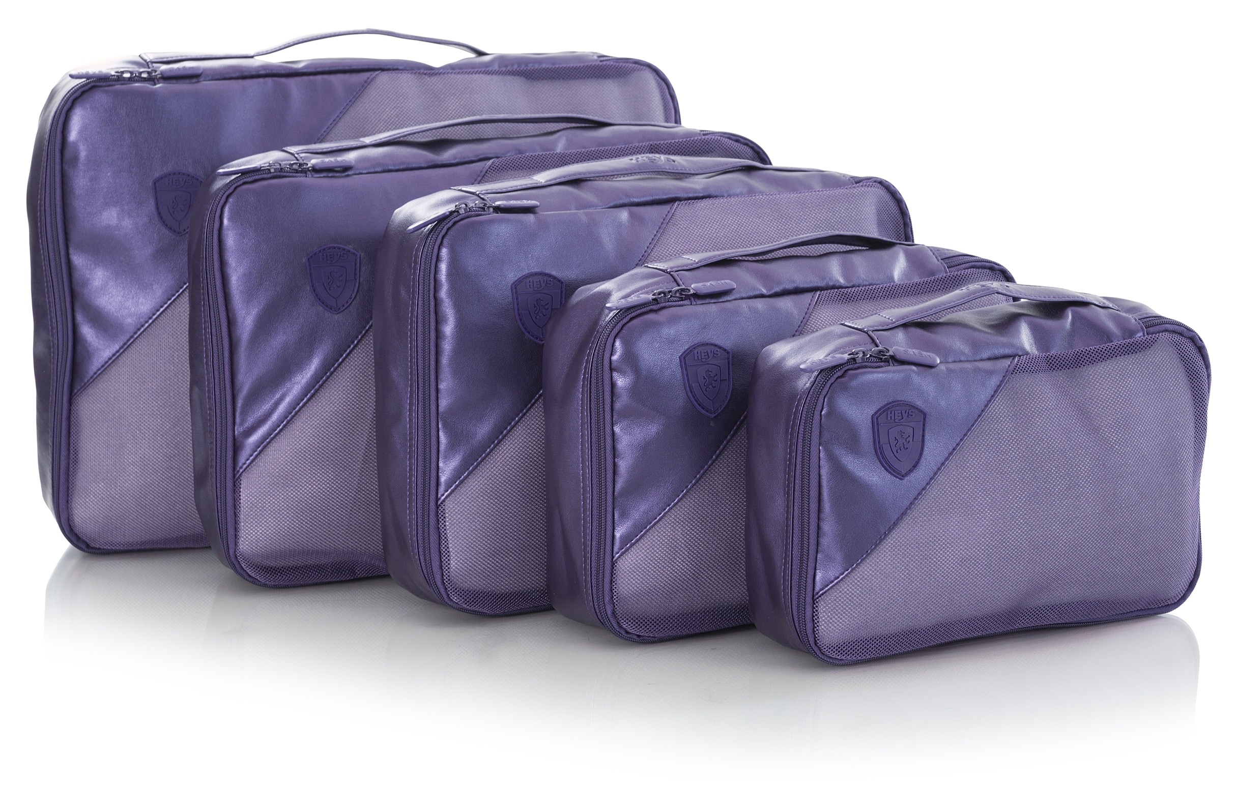 Kofferorganizer HEYS "Metallic Packing Cube", navy blau, Polyurethan (PU), metallic, unifarben, Taschen, Heys x Joachim Llambi Gepäckwürfel Packwürfel Kleidertasche Image