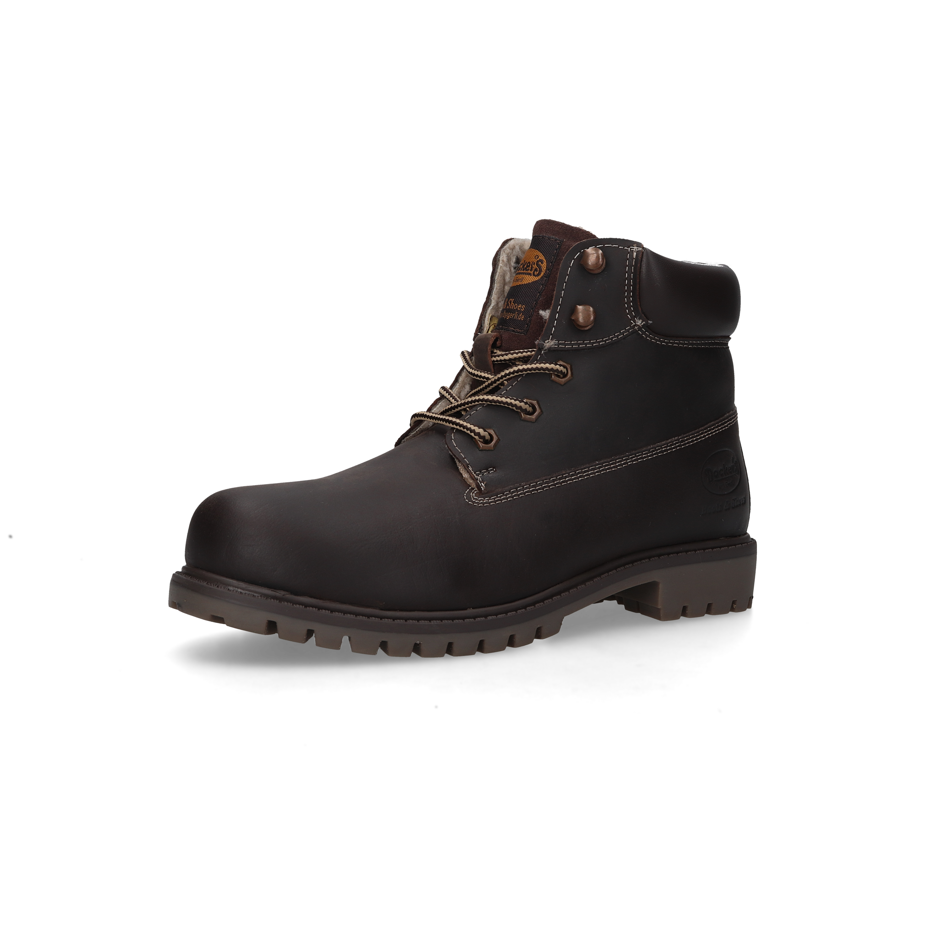 Winterboots DOCKERS BY GERLI, Herren, Gr. 43, braun, Leder, Schuhe Winterboots, Winterboots, Workerboots mit Profilsohle