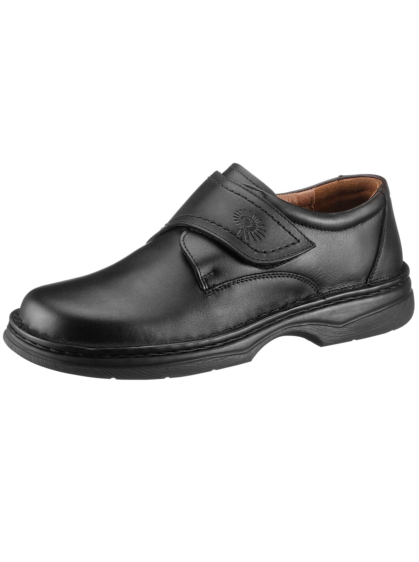 Klettschuh HELIX, Herren, Gr. 42, schwarz, Glattleder, Schuhe Klettschuh