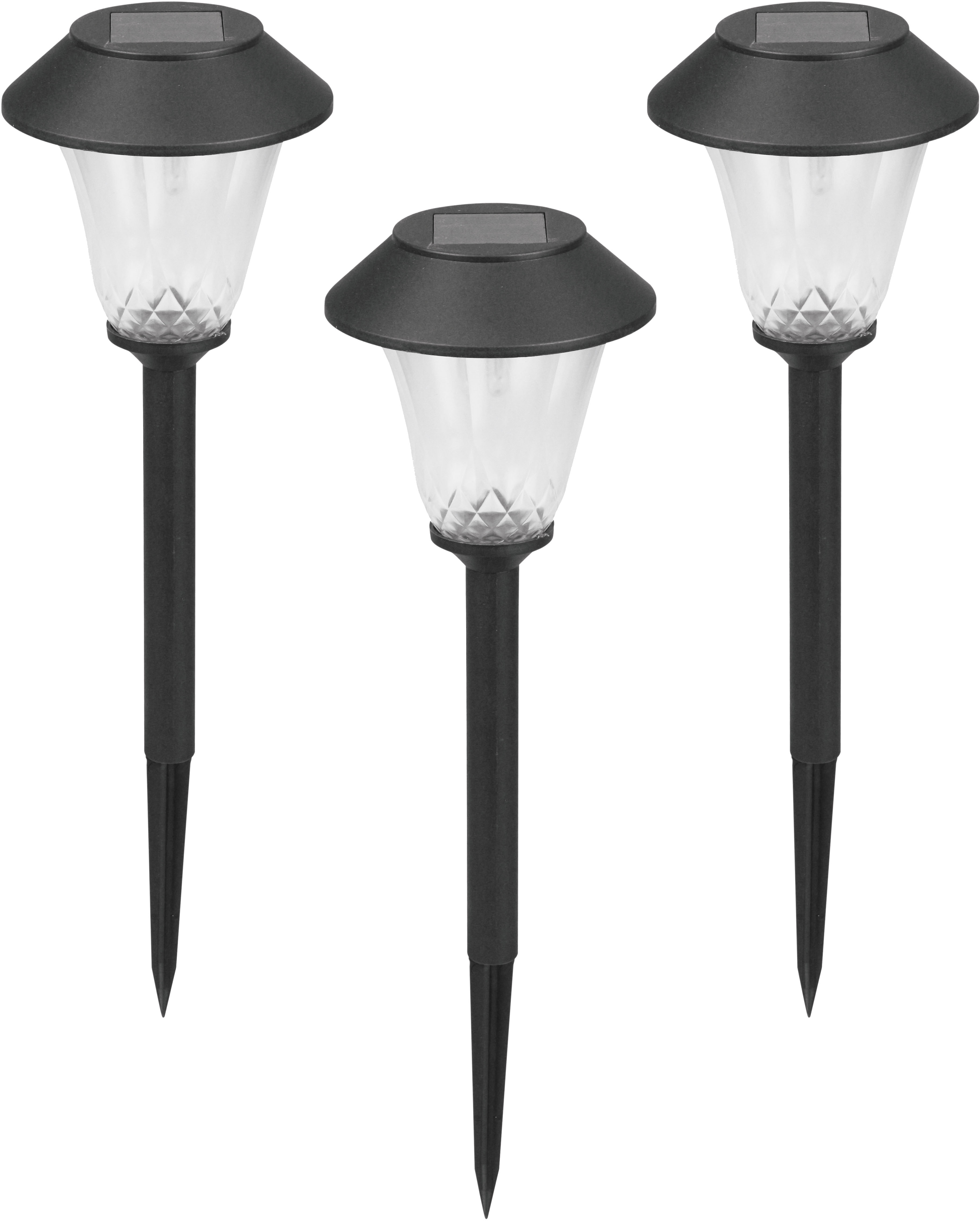 Gartenleuchte LUXFORM "Solar-Gartenlampe - St. Tropez - 3 Stück - 5 Lumen", schwarz, 3, Leuchten, Aus Kunststoff gefertigt Image