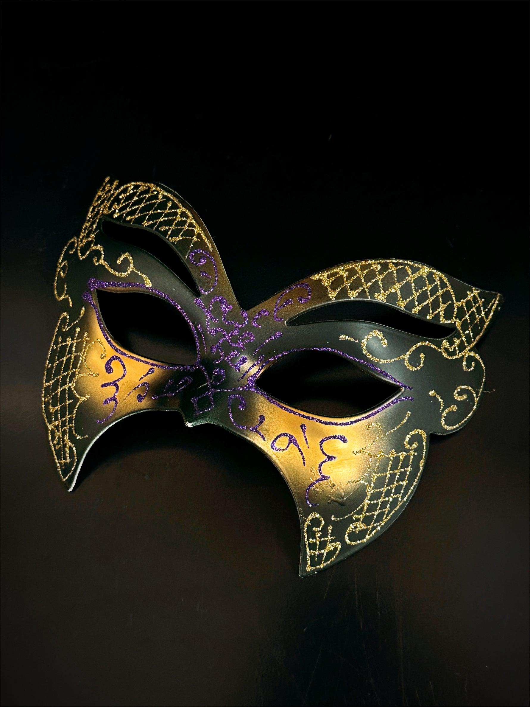Herren Karneval Maske, Lila Gold Maske, Herren Masquerade Maske, Masquerade Party Maske