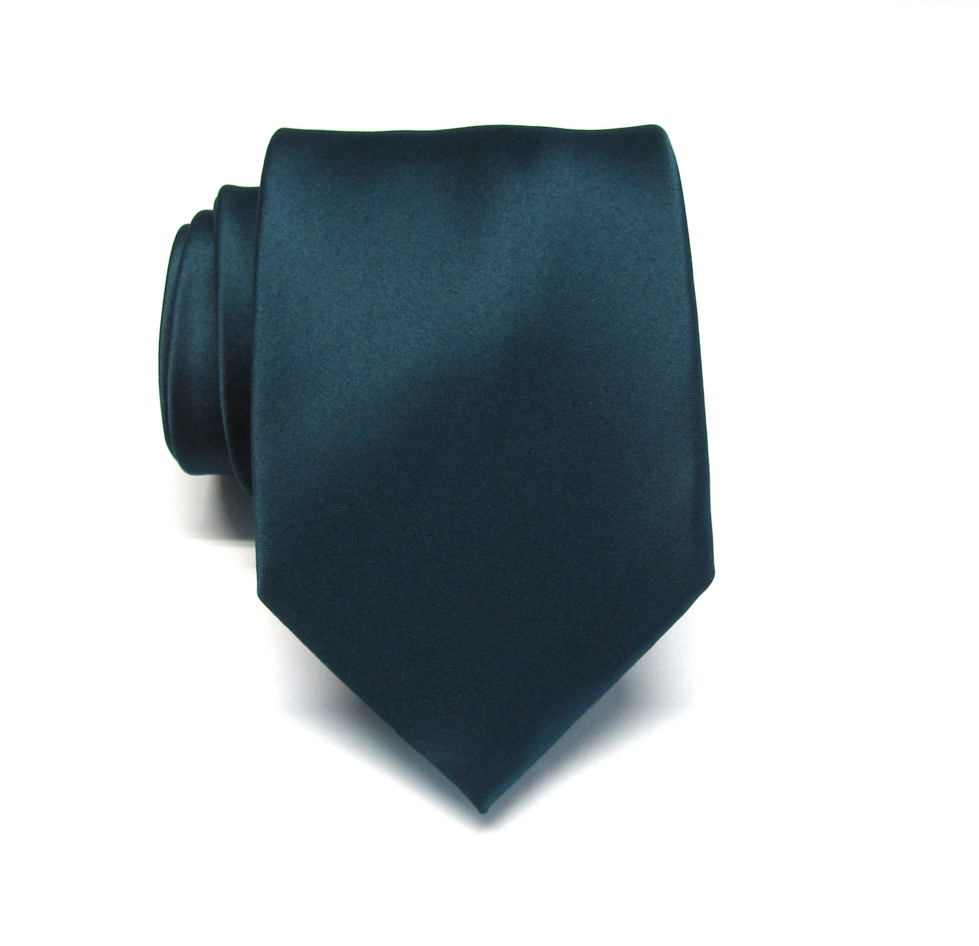 Krawatte für Männer Dunkel Teal Seidenkrawatte Mit Einstecktuch Einstecktuch Option