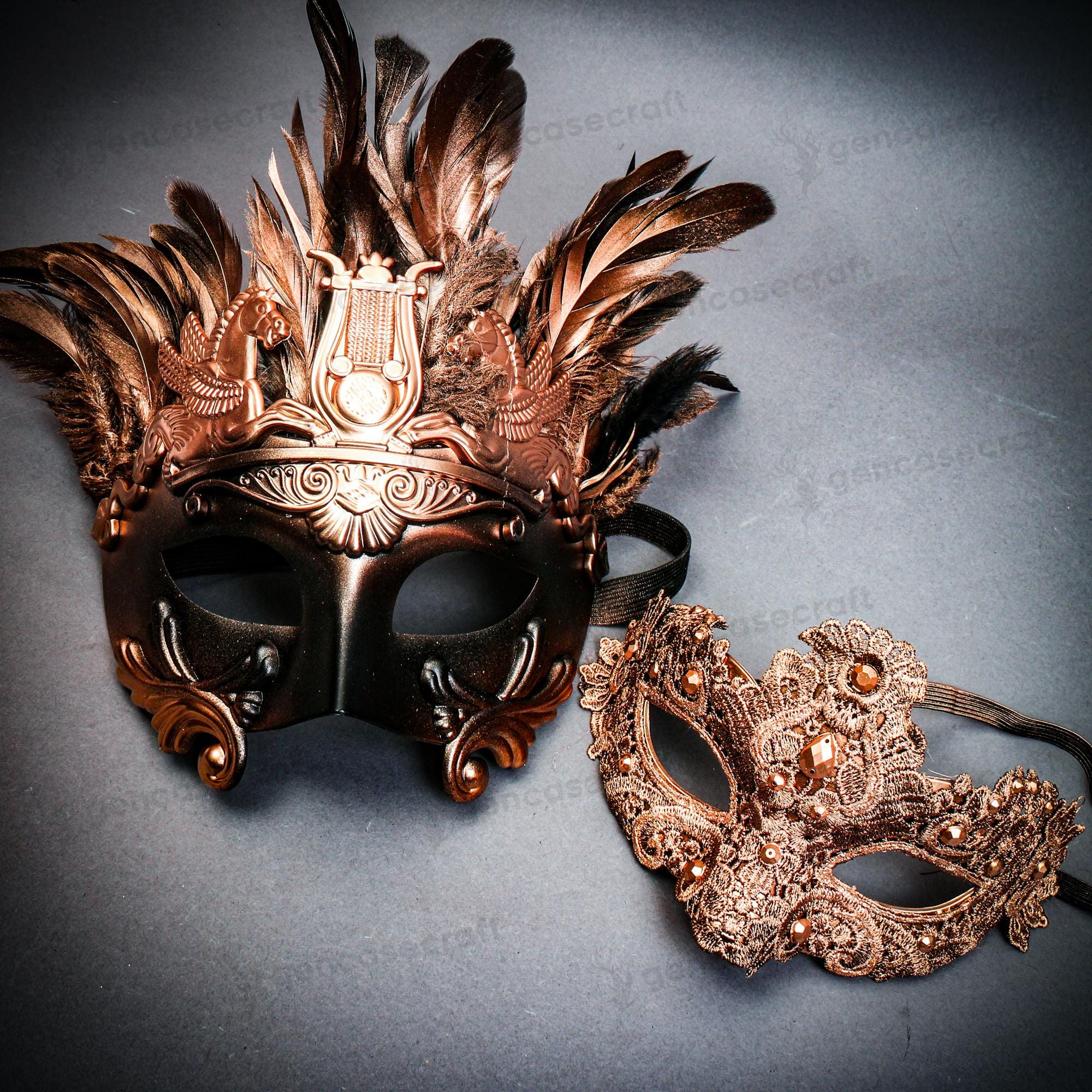 Paarung Paare Masquerade Maske - Venezianische Maskenball Maske Für Damen und Herren, Braut und Bräutigam Maske, Karneval Kostüm Federmaske