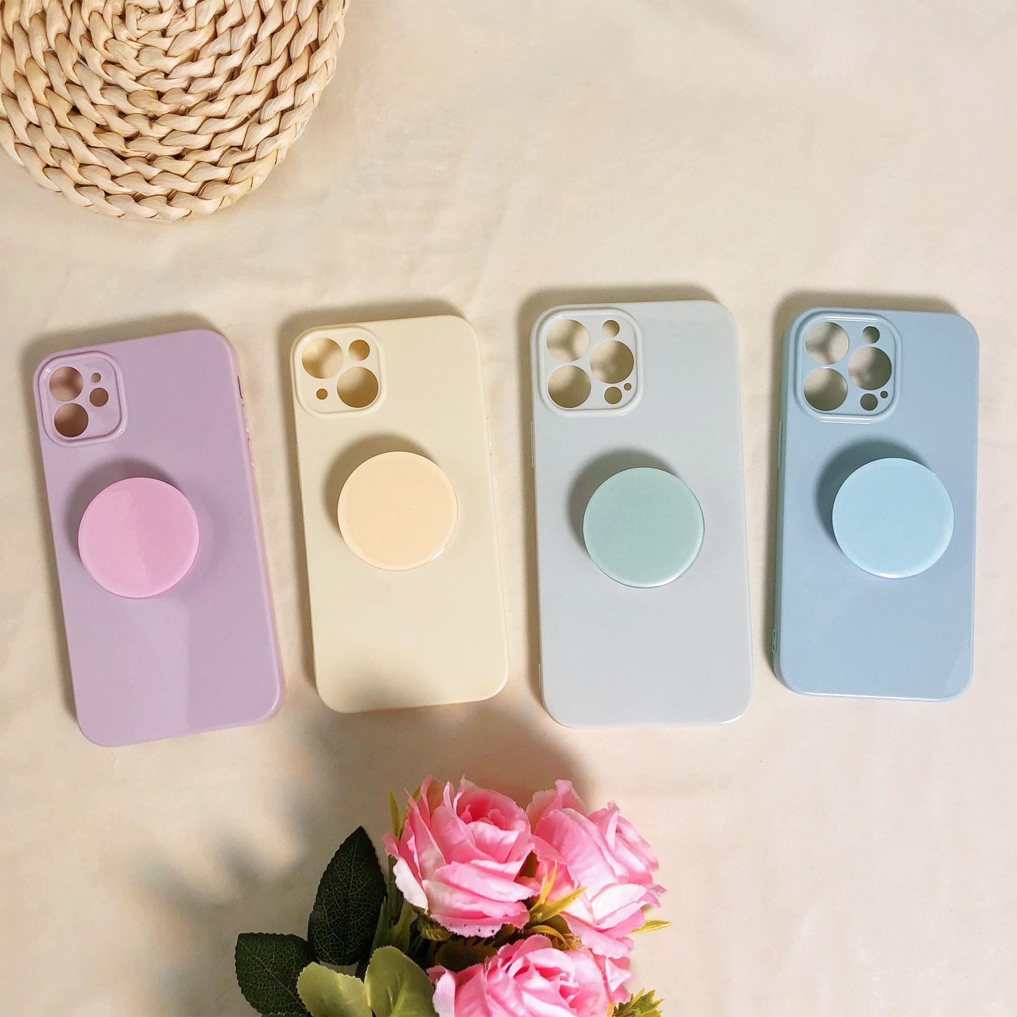 Süße iPhone 15 Hülle mit Standfuß, Macaron Farbe, iPhone 15/14/13/12/11, iPhone 15/14/13/12/11 Pro Hülle, iPhone 15/14/13/12/11 Pro Max Handyhülle