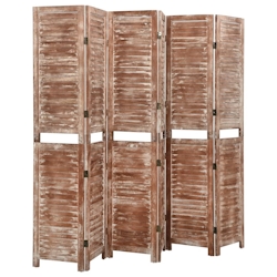 vidaXL 6-tlg. Raumteiler Braun 210x165 cm Massivholz Paulownia Image