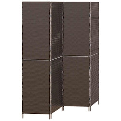 vidaXL Raumteiler Braun 195 x 180 cm Poly-Rattan Image
