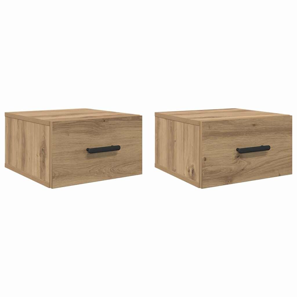 vidaXL Nachttisch 2 pcs Artisan-Eiche 35 x 35 x 20 cm Holzwerkstoff Image