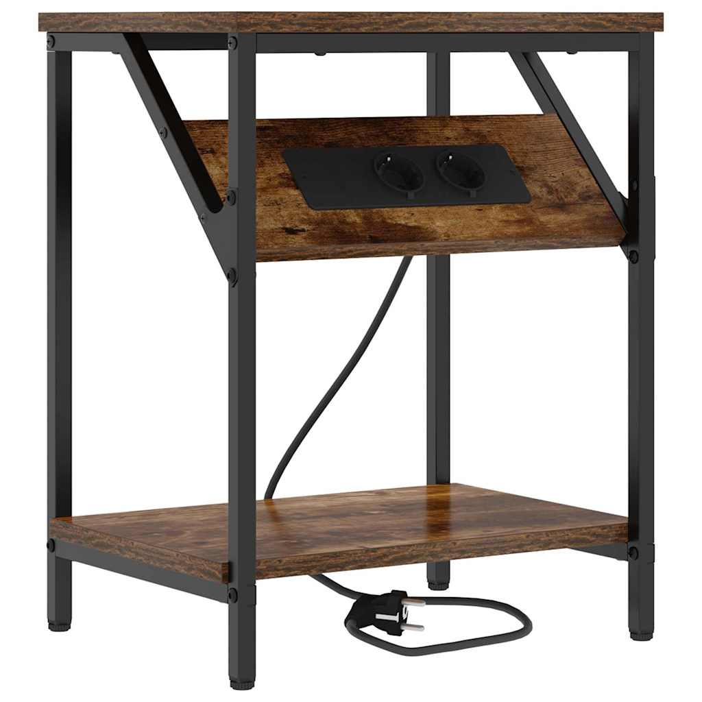 vidaXL Nachttisch Räuchereiche 38 x 30 x 48 cm Holzwerkstoff Image