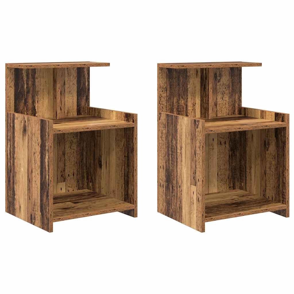 vidaXL Nachttisch 2 pcs Altholz 40 x 35 x 60 cm Holzwerkstoff Image