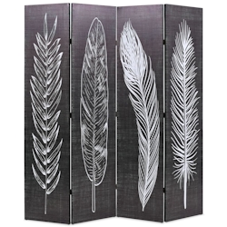 vidaXL Raumteiler klappbar 160 x 170 cm Federn Schwarz-Weiß Image