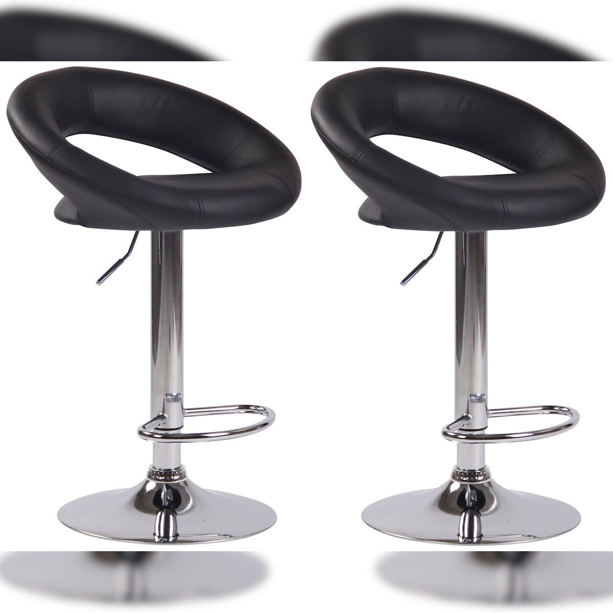 CLP 2er Set Barhocker Olinda Kunstleder schwarz/chrom Image