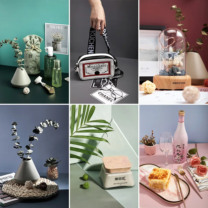 Fotografie Hintergründe Foto Tapete 57*43 cm 2 seiten Einfarbig Hintergrund Papier Requisiten Für Foto Studio Schießen produkt Kosmetik