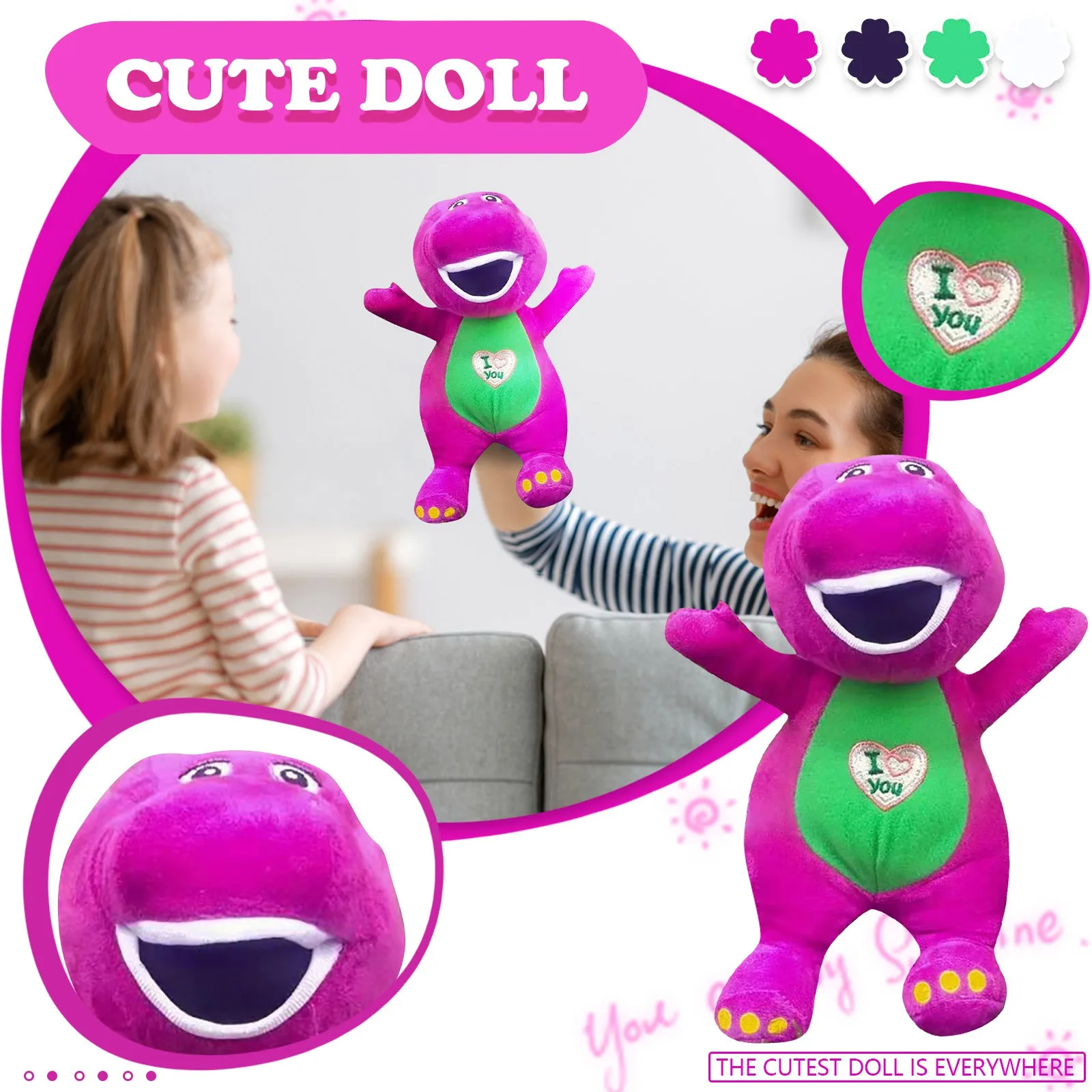 2025 Adorable Cartoon Style Doll Toy Adult Children's Toy Purple Dinosaur Soft Doll Toy, New Creative Toy Gift For Children