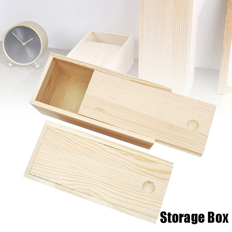 1pc Pull-out Box Schiebe Abdeckung Holz Box Holz Lagerung Box Log Schublade Holz Schmuck Organizer Fall DIY fall