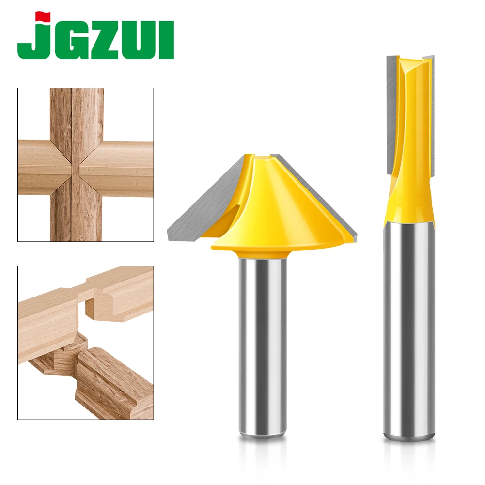 8mm 12mm 1/2 " Shank Flat Bottom V-shaped Router Bit Straight Router Bit Woodworking Milling Router Bits Woodworking Tools