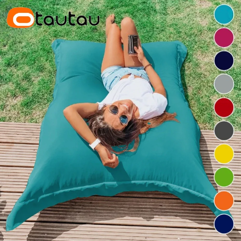 OTAUTAU Outdoor-Sitzsack-Kissenbezug, Strand, Schwimmen, Pool, Schwimmer, Liege, Bett DD034【Kein Füllstoff!Musselfüller kaufen muss!】