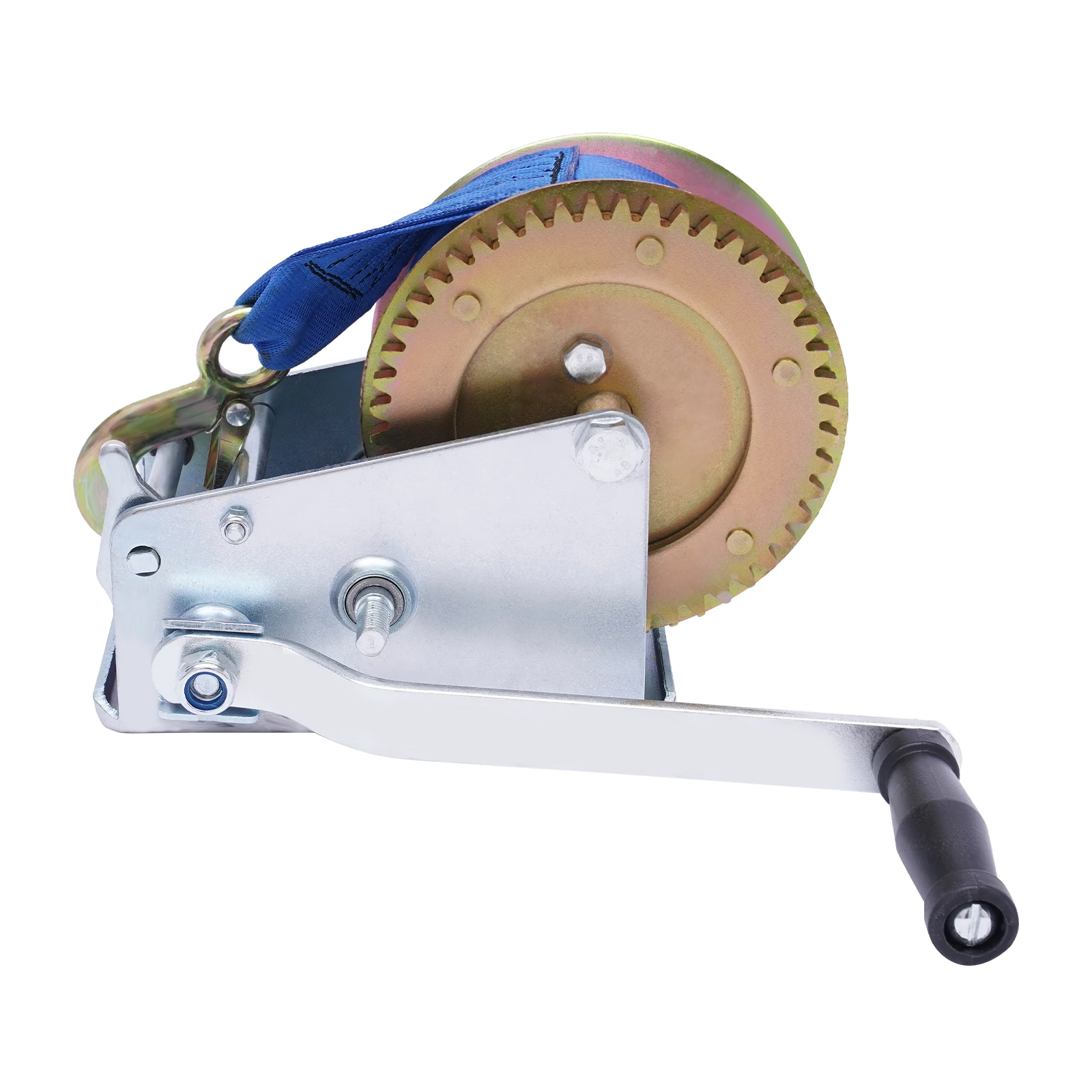 1588 kg Professionelle Gurtwinde, Handwinde, Bootswinde, 3500 lbs, Anhängerwinde mit 10 m Seil für Werkstatt, Garage, Anhänger, Boot