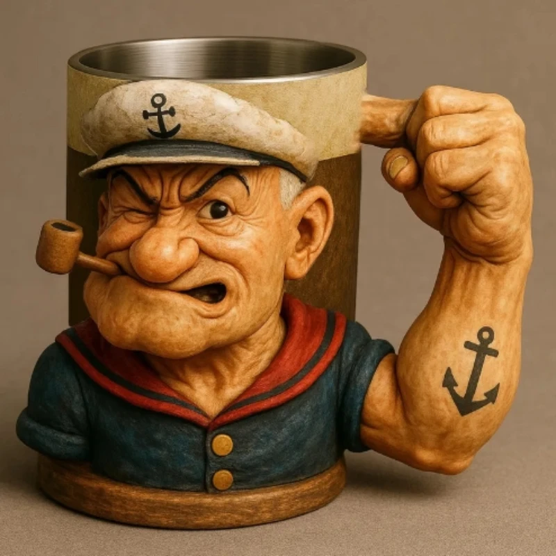 1PC 3D Interessante dekorative becher edelstahl wasser tasse multifunktionale kreative urlaub geschenk kaffee tasse hause harz tasse Image