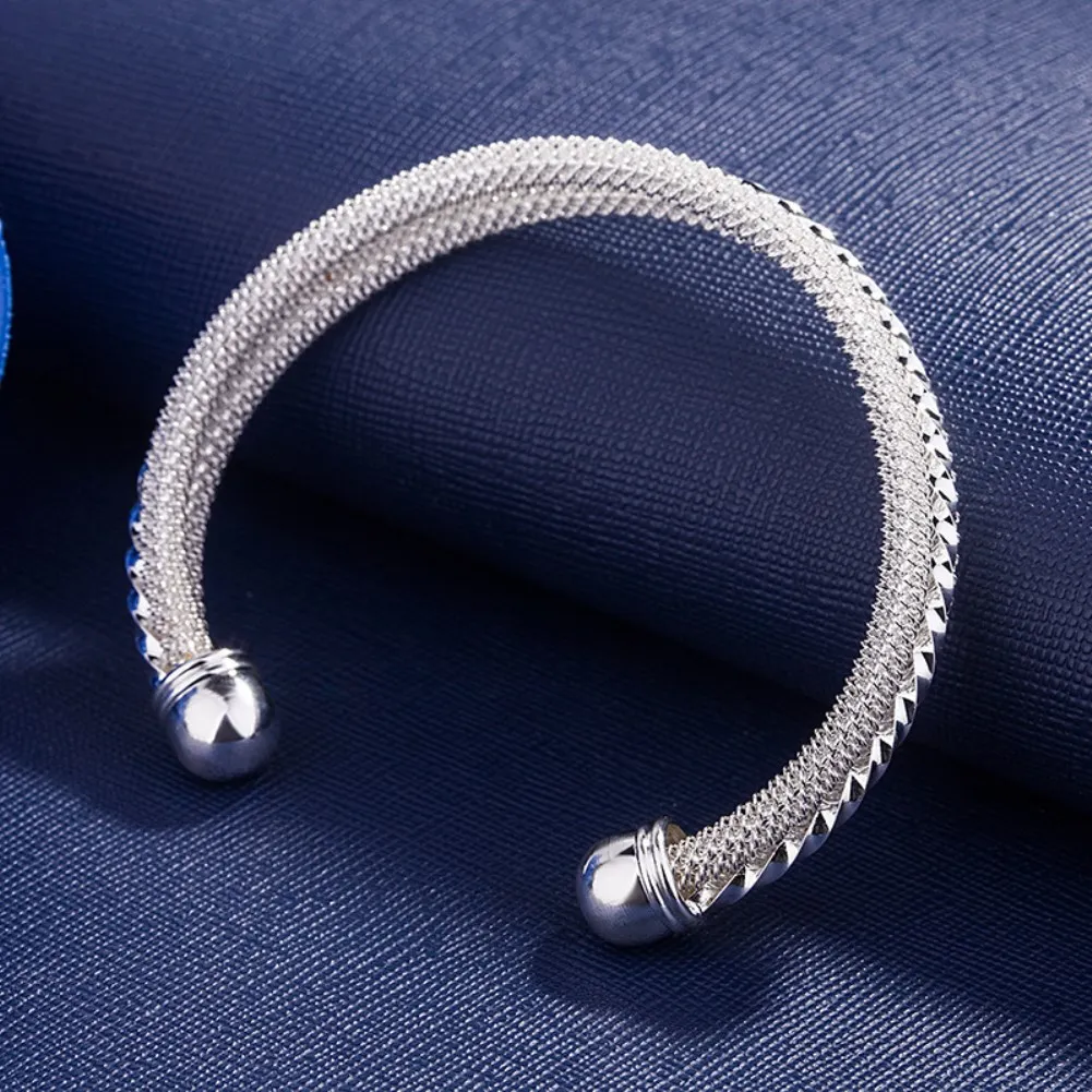 Heiße Farbe Silber feine Vintage armreifen manschette Armbänder für Frauen Mode Hochzeit Party Weihnachten Geschenke luxus Schmuck Image