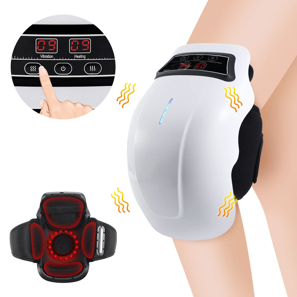 Elektrisches Knie-Massagegerät, 3-stufig, kabellos, 3D-Airbag, Heißkompresse, Vibrationsmassagegerät mit rotem Licht, Kniemassage, Gesundheitsfürsorge Image