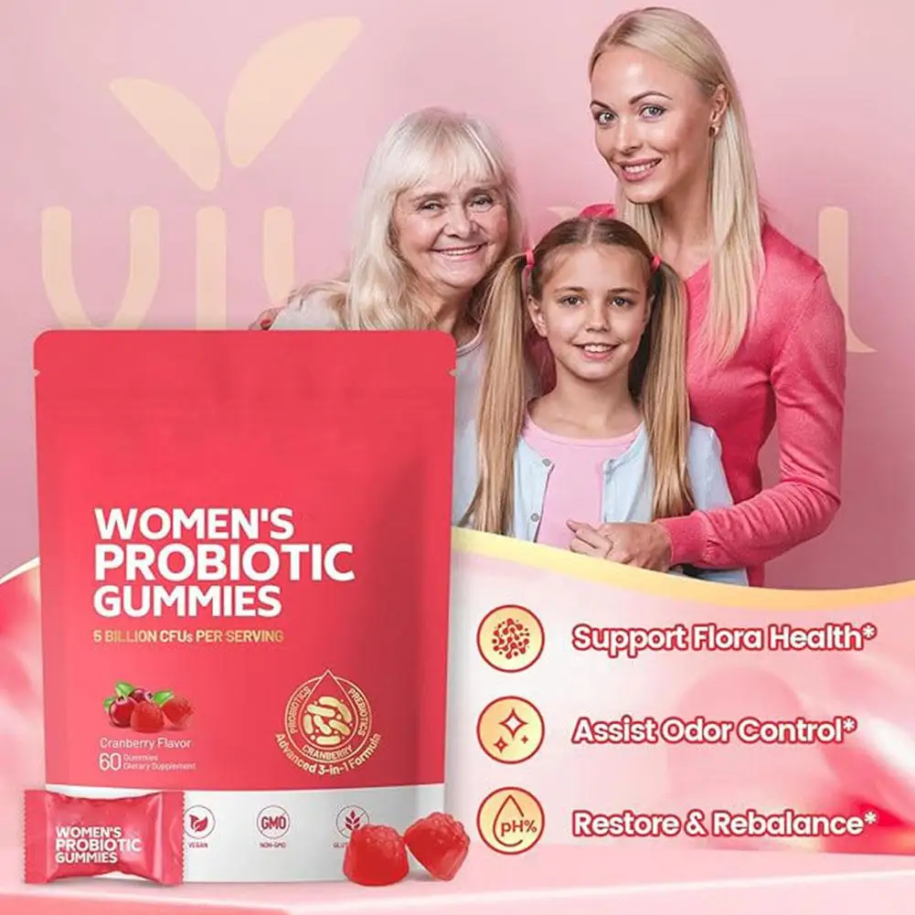 Women Probiotic Cranberry Gummies -Promote Digestive Health, Immune Support, Balance Intestinal Flora,Supports Intestinal Health