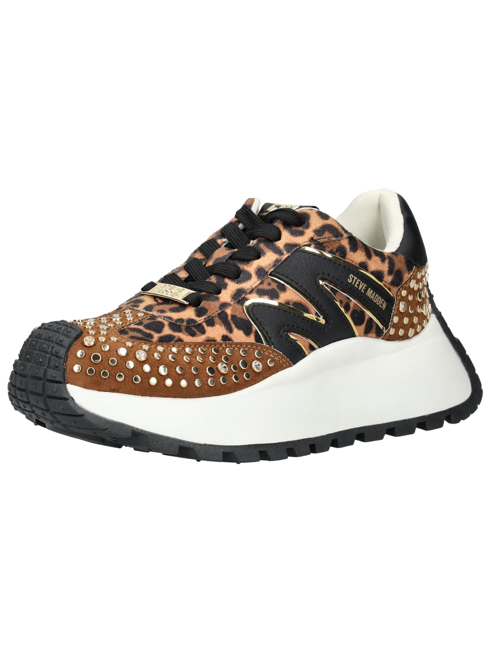 Sneaker STEVE MADDEN "STEVE MADDEN Sneaker Lederimitat/Textil", Damen, Gr. 40, braun, schwarz, Lederimitat, Textil, Schuhe Sneaker