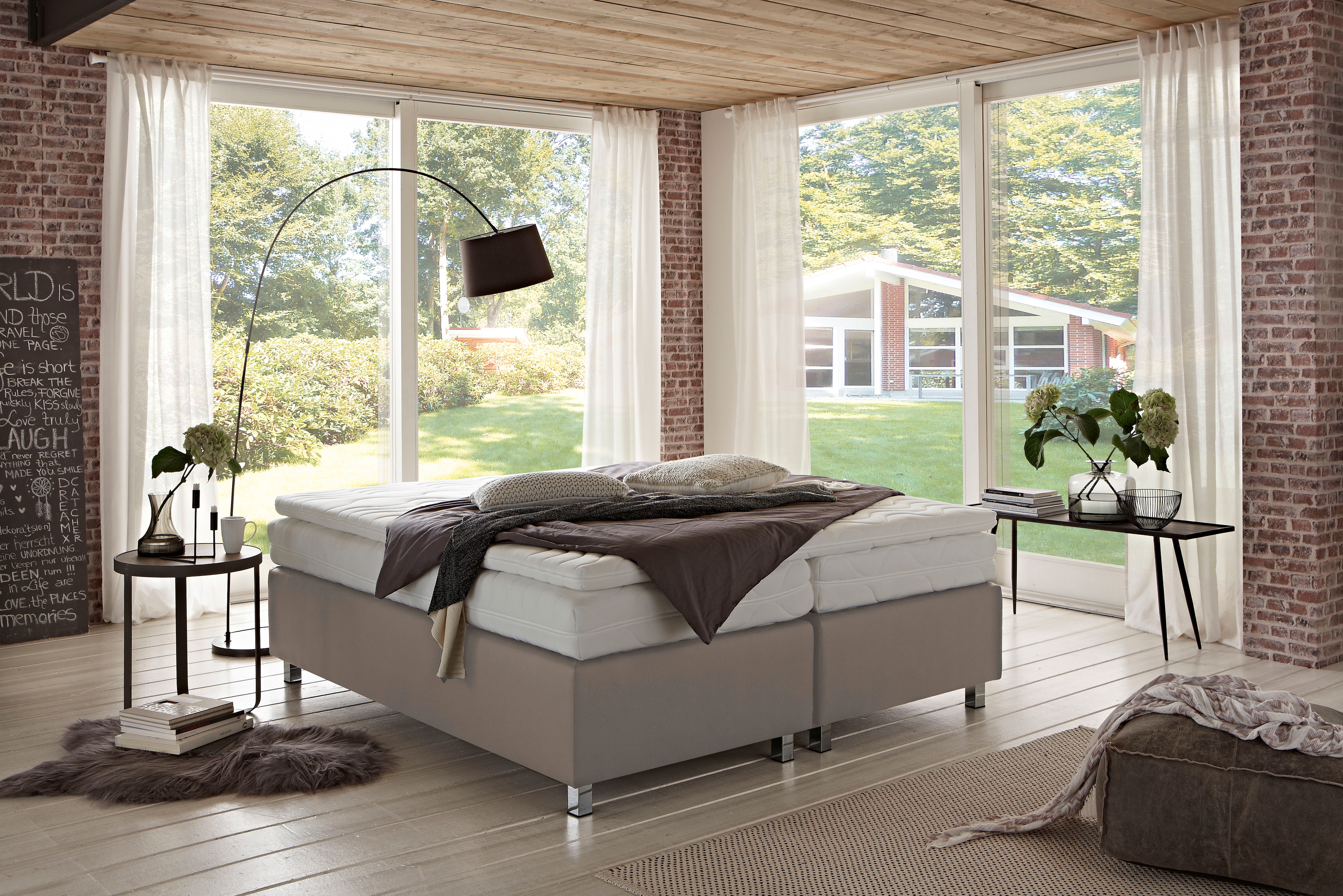 Boxspringbett "London", pepper, B:160cm L:200cm, WESTFALIA SCHLAFKOMFORT, Komplettbetten Image