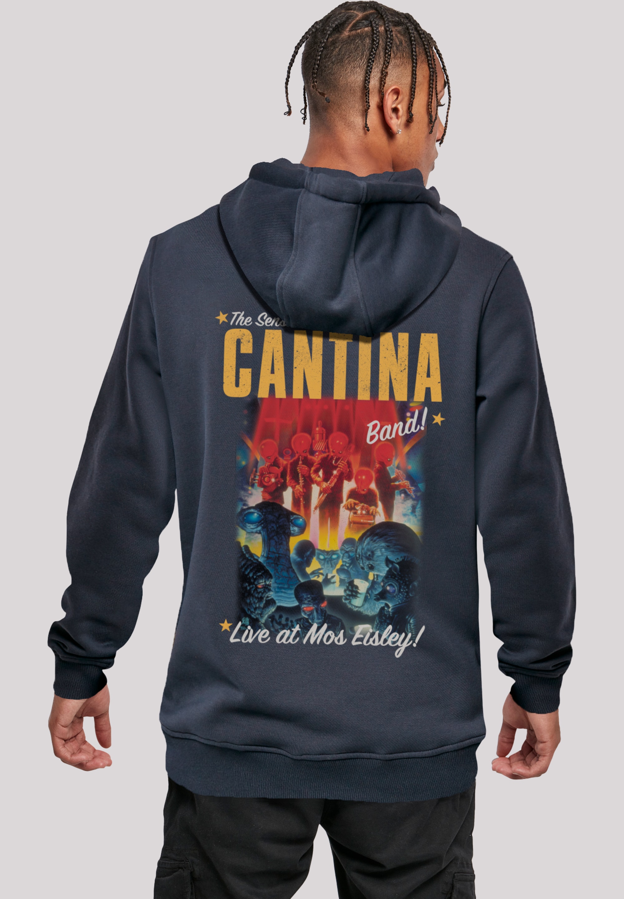Kapuzenpullover F4NT4STIC "Star Wars Cantina Band", Herren, Gr. S, navy, Obermaterial: 65% Baumwolle, 35% Polyester, slim fit, Pullover, Premium Qualität Image