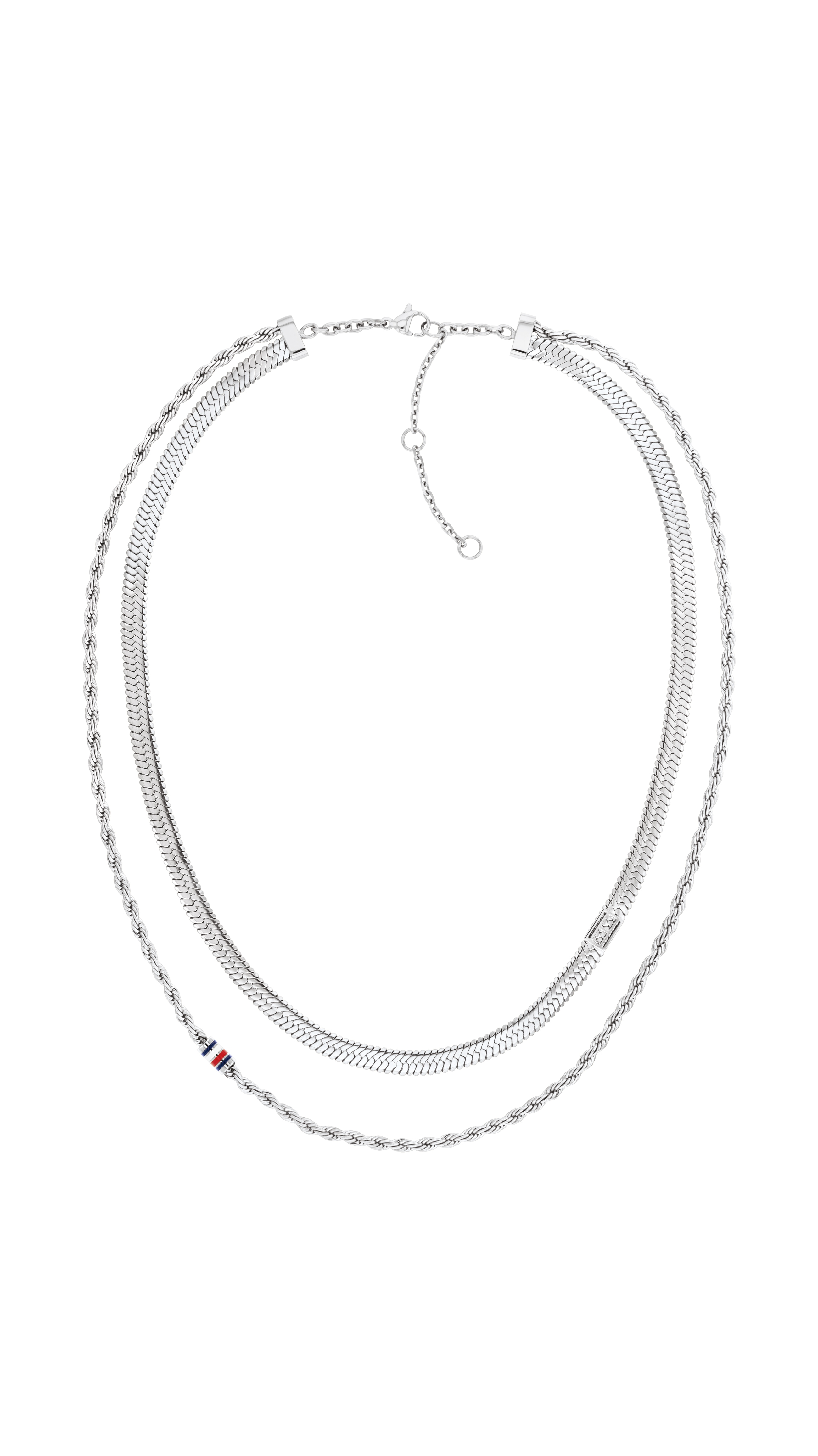 Edelstahlkette TOMMY HILFIGER "LAYERED SET", edelstahlfarben, Halsketten, Damen, Edelstahl, L: 45,5 B: 5mm, B:5mm Image