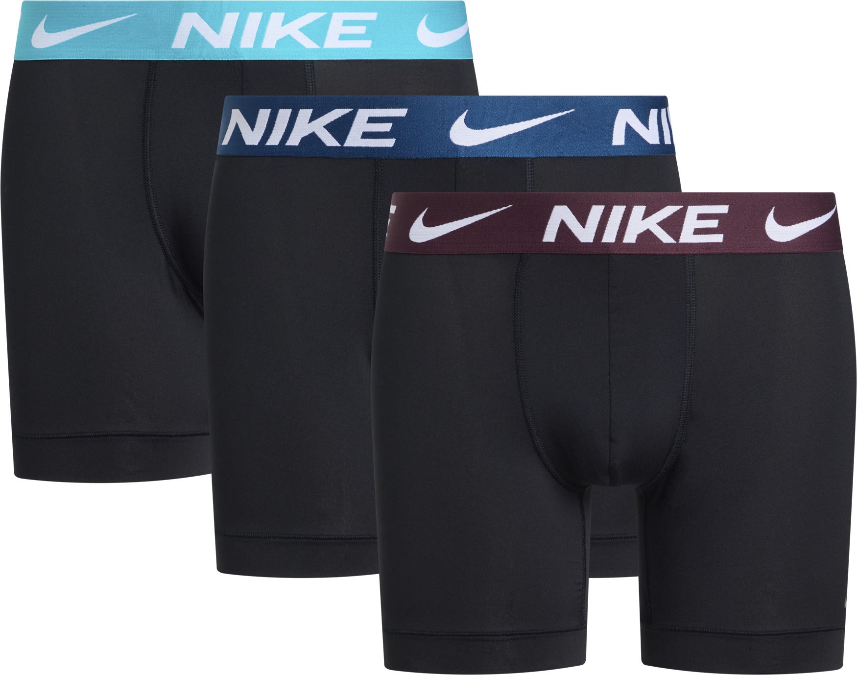 Boxer NIKE UNDERWEAR "BOXER BRIEF 3PK", Herren, Gr. XXL, bdy crush, dusty cactus, blau force, Jersey, Obermaterial: 92% Polyester, 8% Elasthan, unifarben, körpernah, Unterhosen, mit NIKE Logo-Elastikbund Image