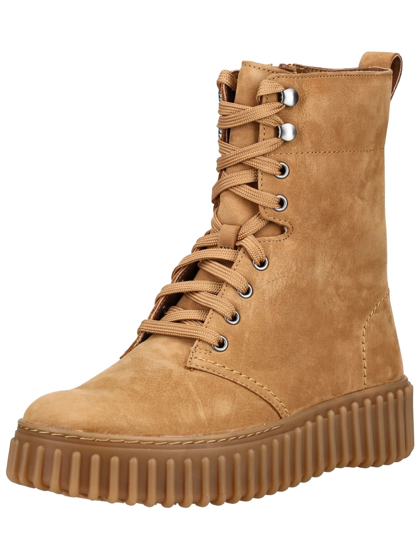 Schnürstiefelette CLARKS "Clarks Stiefelette Leder", Damen, Gr. 37,5, tan, Leder, Schuhe Schnürstiefelette