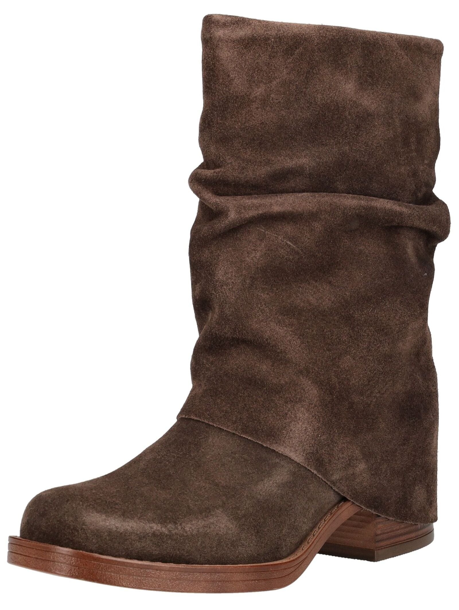 Bikerboots INUOVO "INUOVO Stiefel Leder", Damen, Gr. 37, hellbraun, Leder, Schuhe Bikerboots