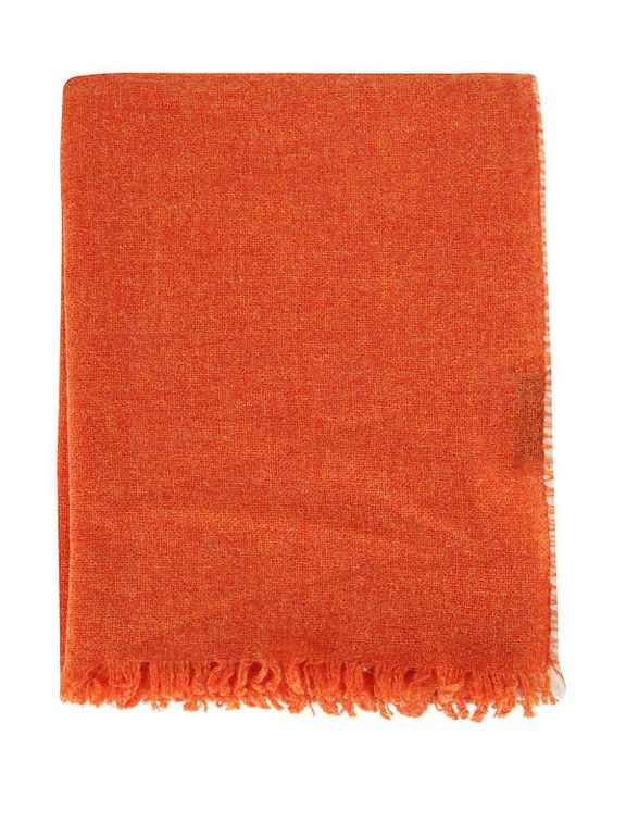 Weaver Cashmere Scarf - Orange - Oats & Rice Scarves
