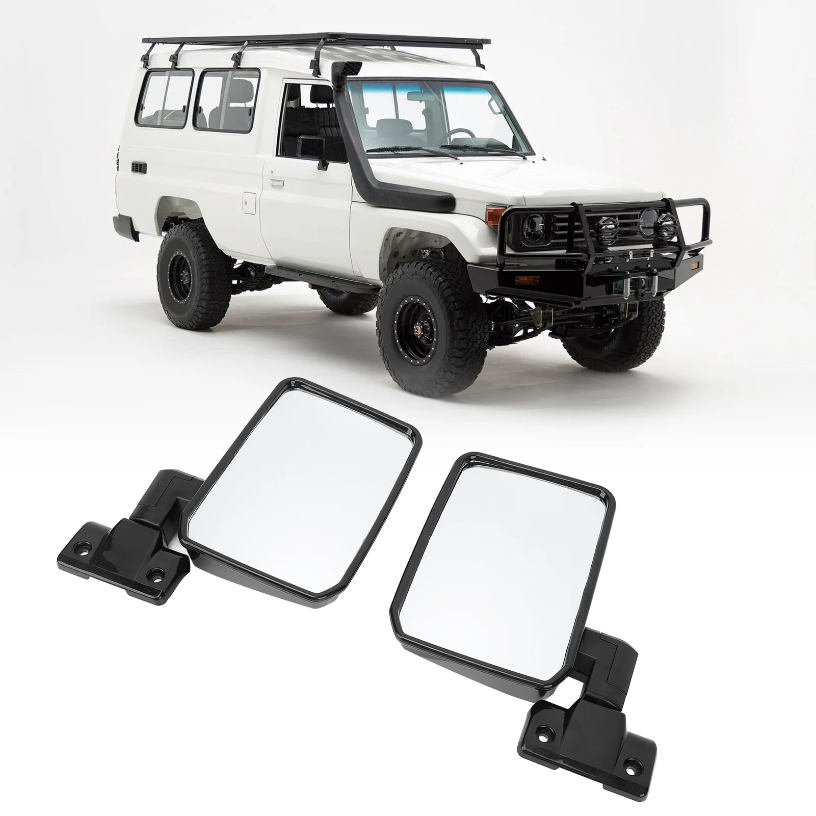 1Pair Auto Sinistra Destra Specchietto retrovisore Driver e Passeggero Specchietto Porta Laterale per Toyota LandCruiser 70 75 78 Serie 1985-2013