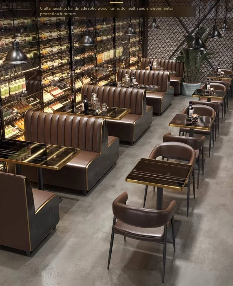 Café-Bartisch und Stuhl, Restaurant-Kombination, Taverne-Möbel für Restaurant, westliches Sofa, U-förmige Freizeitkabine