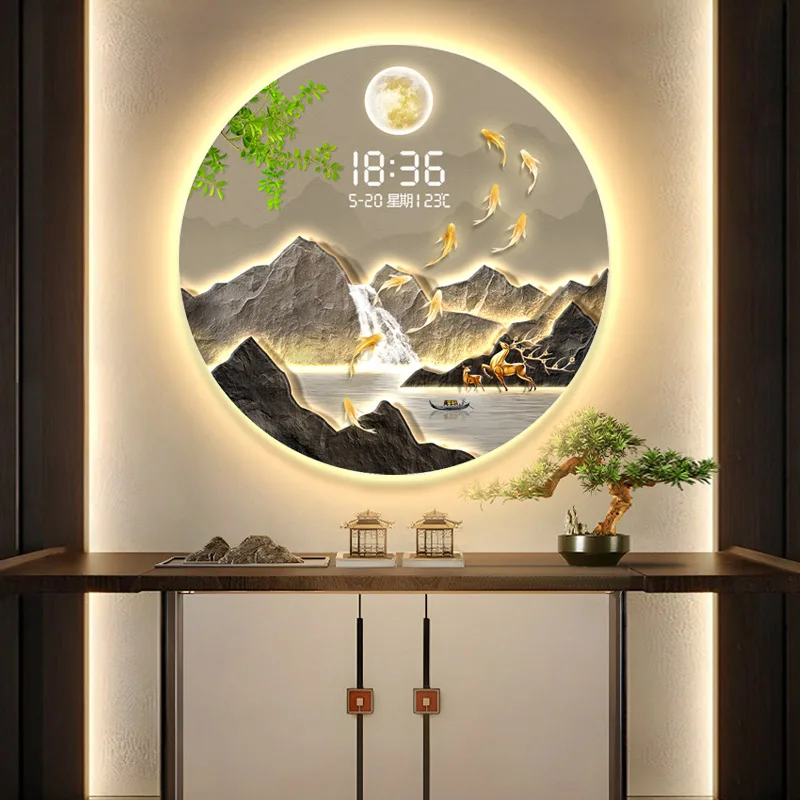Design Luxus Wanduhren Eingang Korridor Stille Uhr LED Display Bildschirm Sensing Digitale Uhr Wand Wohnkultur Uhr Murale