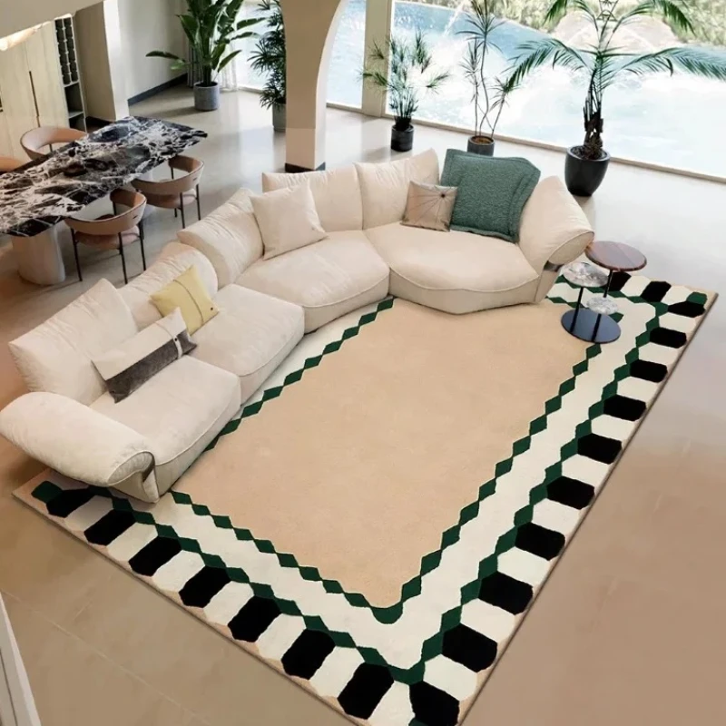 Vintage French Living Room Carpet Customizable Comfortable Bedroom Carpets Non-slip Easy Clean Mats Home Decorative Rugs Office