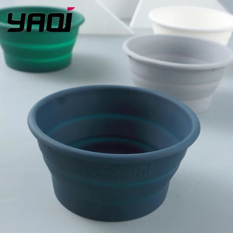 Yaqi blaue Farbe faltbare Silikon-Rasierschale für unterwegs Image