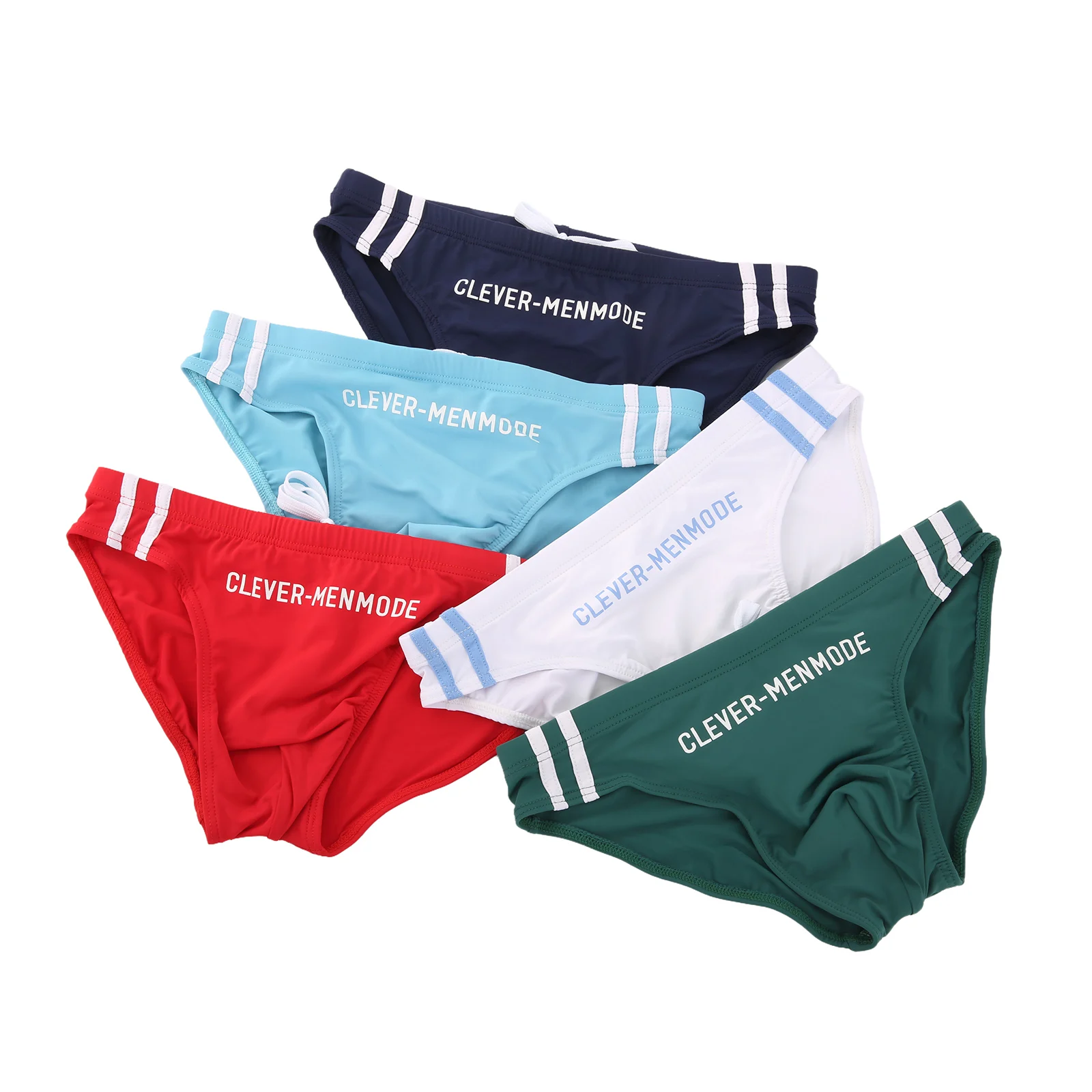 3Pcs Herren Schwimmen Briefs Einfarbig Kordelzug Badeanzug Ausbuchtung Beutel Sexy Bikini Sommer Beachwear Mann Sunga Böden Bademode Image
