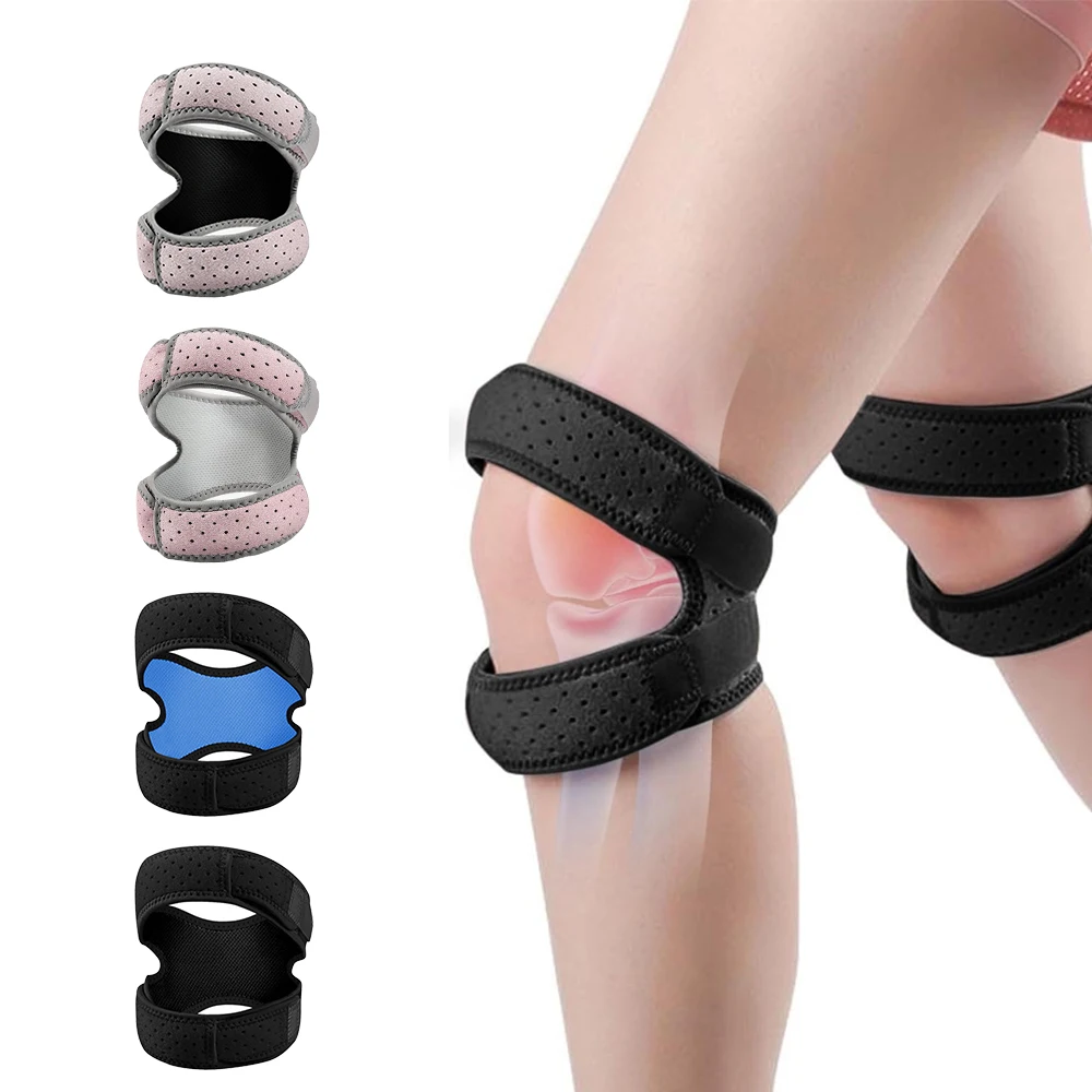 1 Stück Kniebandage in Übergröße, Dual-Patella-Sehnen-Stützgurt, verstellbarer Neopren-Stabilisator für Meniskusriss, Arthritis, Tendo Image