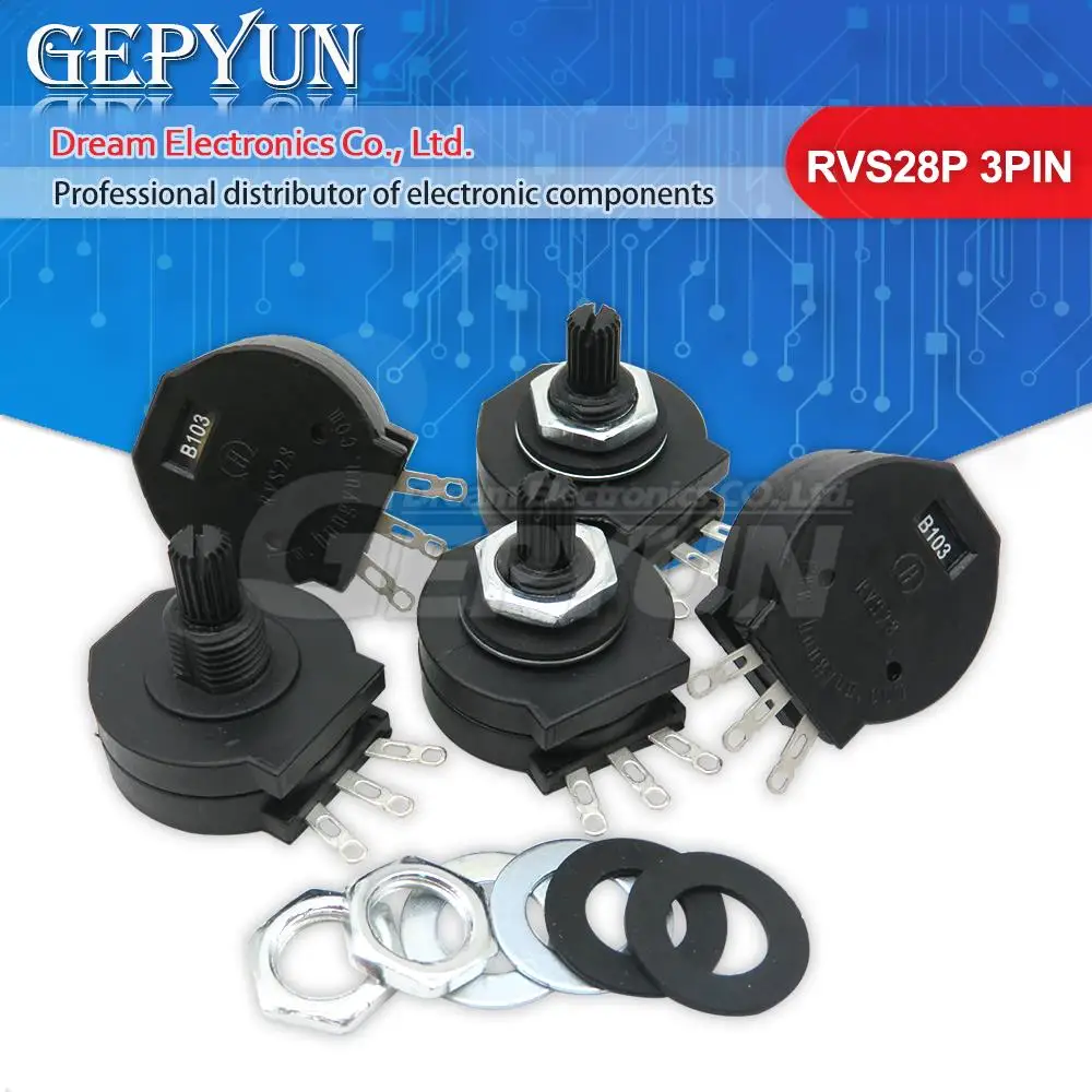 5PCS RVS28 B102 3PIN Elektrische schweißen maschine potentiometer neue 100% RVS28P-B102 2W 1K schweißen maschine teile Image