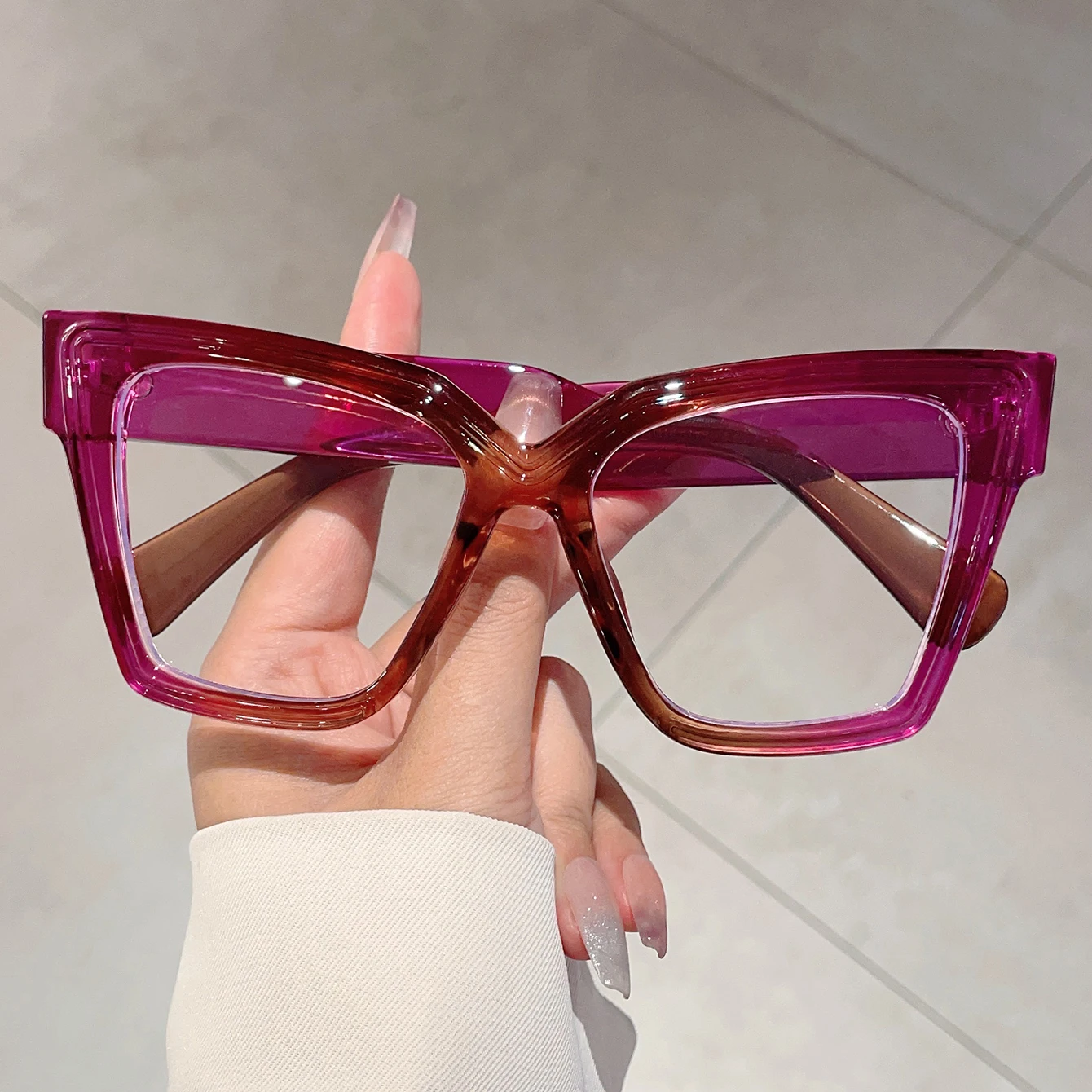 GM LUMIAS Cat Eye Brille Frauen Mode Candy Farbe Blau Licht Blockieren Optische Rahmen Trendy Nette Marke Design Dekor Brillen Image