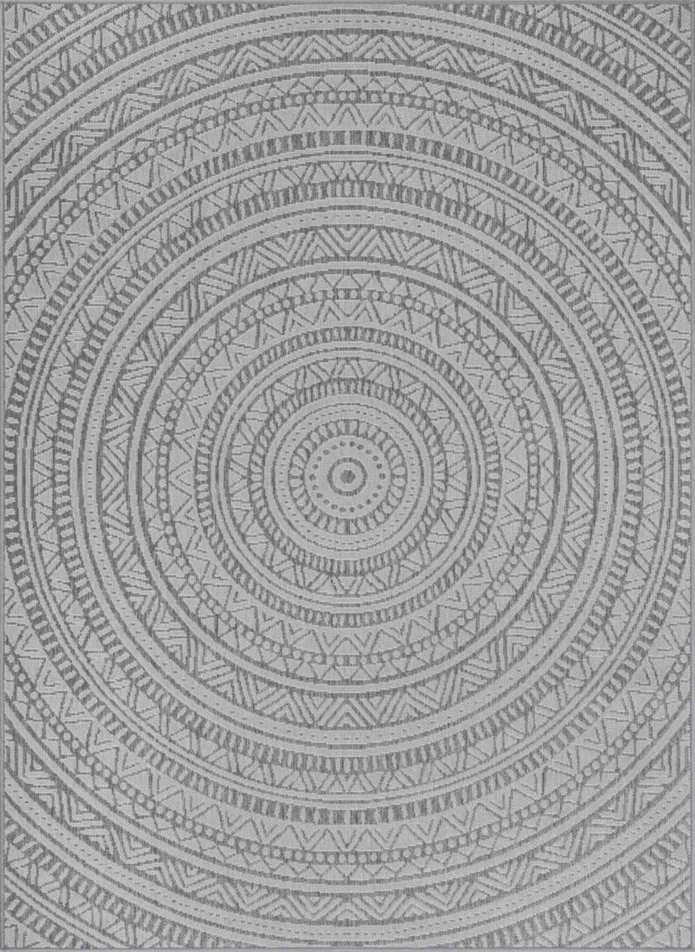 Tappeto esterno stile boho, antracite, 160 x 220 cm