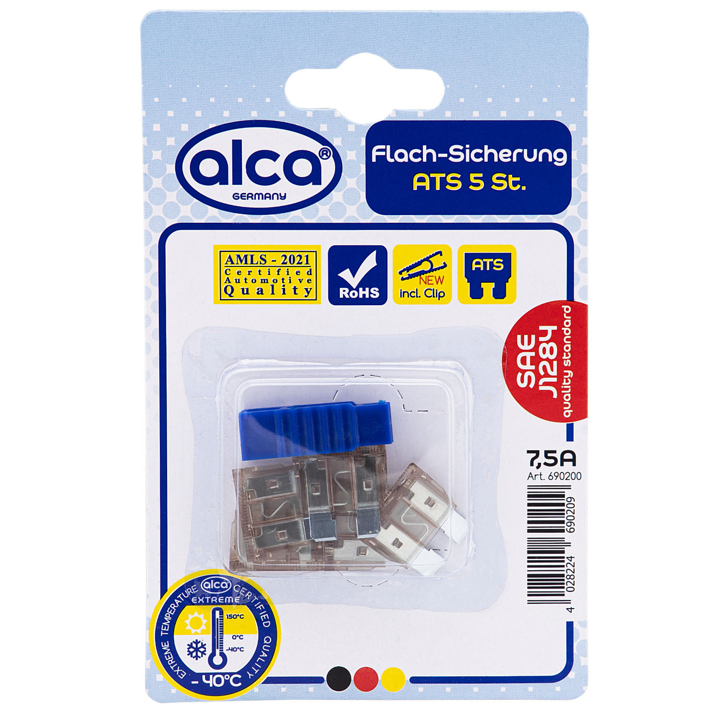 ALCA Flach-Sicherungen 7,5A; 5St. Blister Sicherung 690200 Image