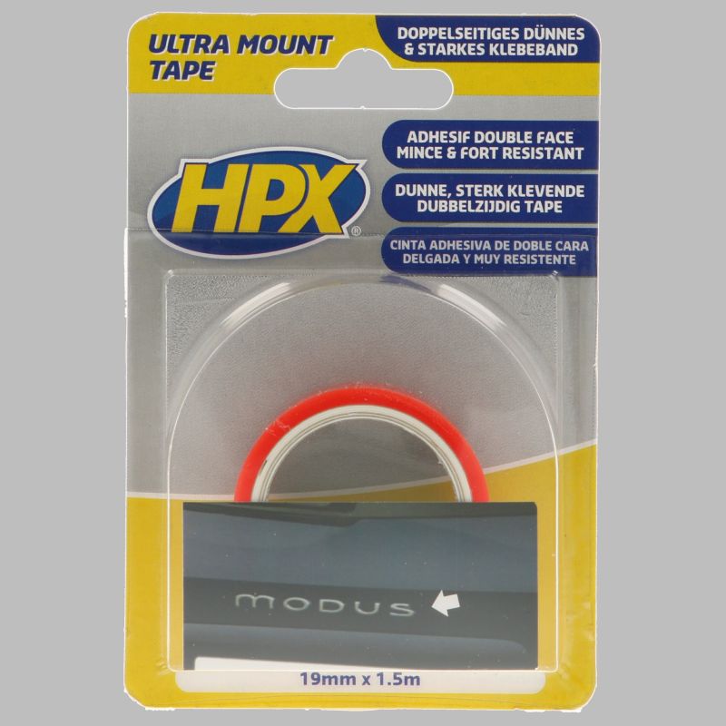 MOTIP Montageband doppelseitig transparent 19 mm x 2 m Klebeband ZC10 Image